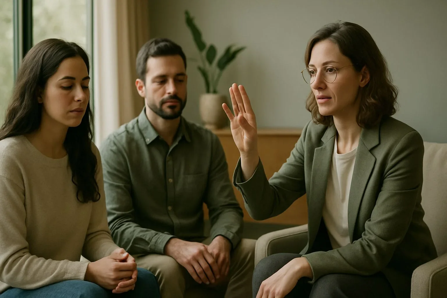 trauma-informed EMDR therapy session for couples in UK, therapist guiding partners