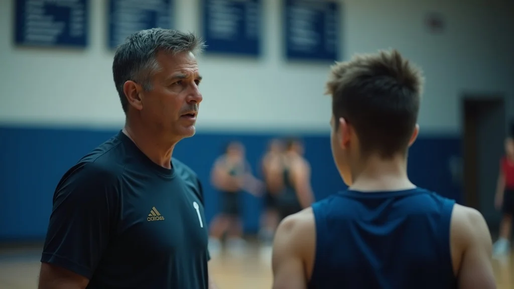 Concerned coach watching athlete for signs requiring urgent eating disorder counselling, focus on body language and expression.