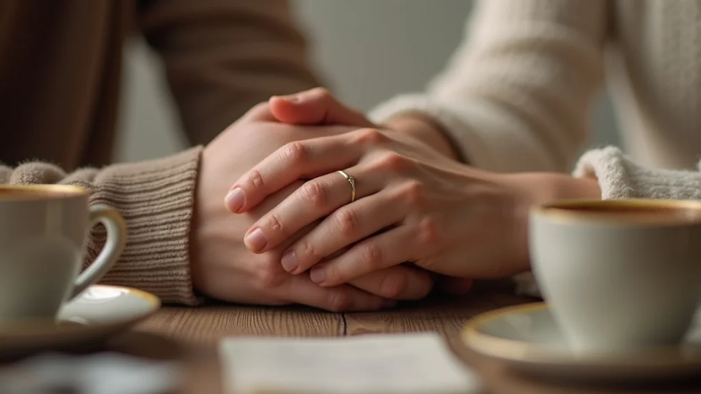 Closeup of hands held gently between a couple—signifying rebuilding trust in relationships and tenderness after betrayal