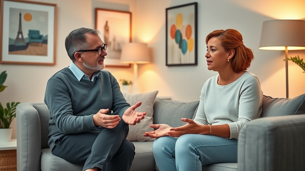 therapist and neurodiverse couple engaged in open discussion applying communication strategies neurodiverse couples