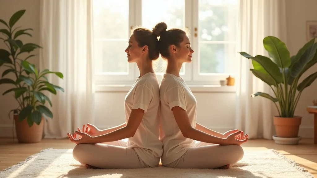 Brighton couple practicing mindfulness for psychosexual anxiety, reconnecting and showing relaxation at home.