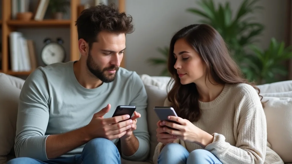 Thoughtful couple using the 5-5-5 rule in couples therapy, reflecting on communication and understanding
