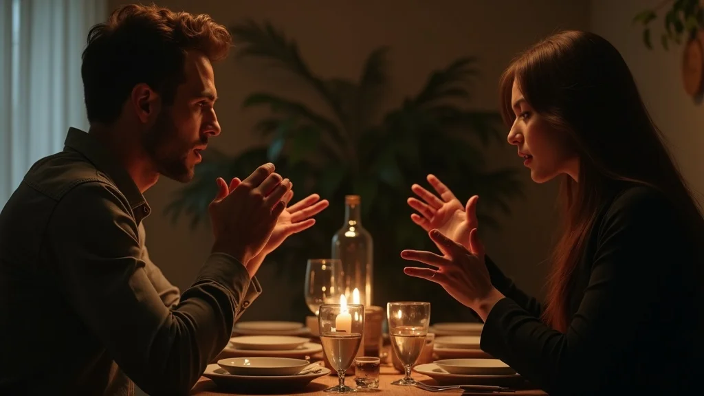 Tense interaction showing narcissistic abuse and gaslighting behaviours